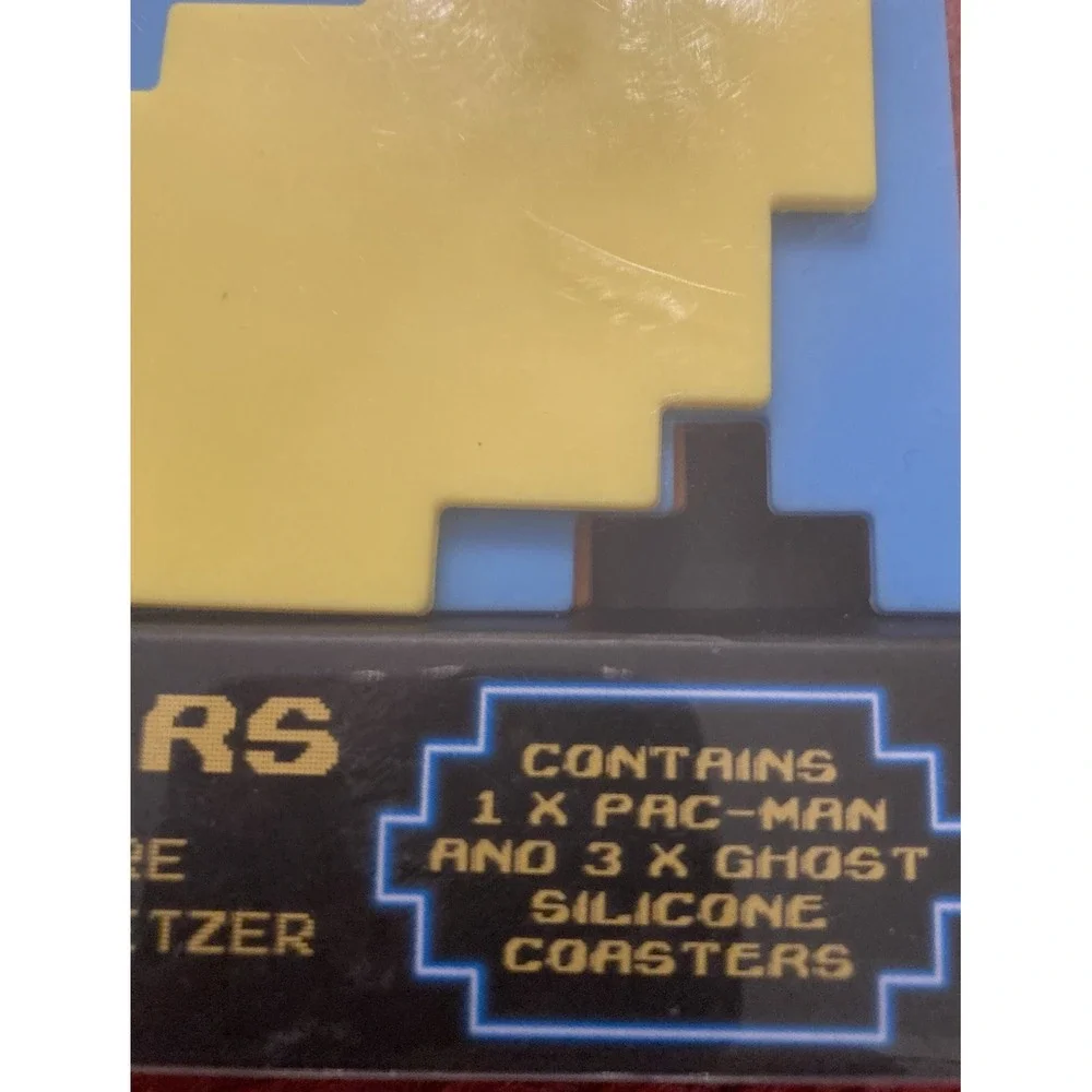 Pac-Man Coaster Set Of 4 With 1 Pacman & 3 Ghost Silicone Gamer Retro NEW‎
